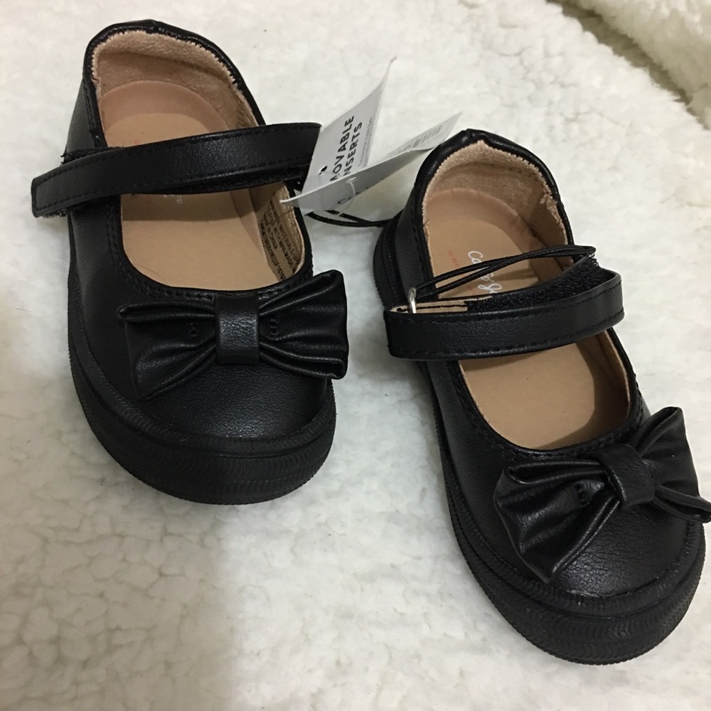 Cat & Jack-Toddler Girls Adjustable  Shoes Black